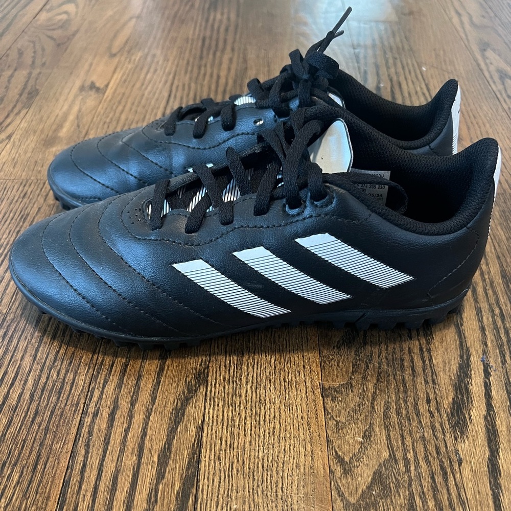 adidas Kids Black and White Soccer Sneakers